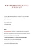 NURS 180 PHARMACOLOGY WEEK 12&NewLine;QUIZ 2026 &vert; WCU