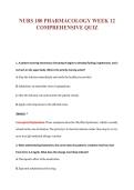 NURS 180 PHARMACOLOGY WEEK 12&NewLine;COMPREHENSIVE QUIZ