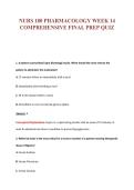 NURS 180 PHARMACOLOGY WEEK 14&NewLine;COMPREHENSIVE FINAL PREP QUIZ