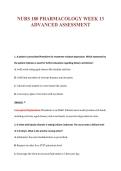 NURS 180 PHARMACOLOGY WEEK 13&NewLine;ADVANCED ASSESSMENT