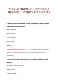 NURS 180 PHARMACOLOGY WEEK 9&NewLine;QUIZ 2026 QUESTIONS AND ANSWERS