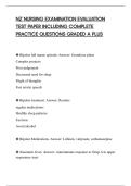 NZ NURSING EXAMINATION EVALUATION&NewLine;TEST PAPER INCLUDING COMPLETE&NewLine;PRACTICE QUESTIONS GRADED A PLUS