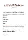 NURS 103 FUNDAMENTALS OF&NewLine;NURSING WEEK 1 COMPREHENSIVE&NewLine;QUIZ 2026