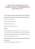 NURS 103 FUNDAMENTALS OF&NewLine;NURSING WEEK 2 COMPREHENSIVE&NewLine;QUIZ 2026 &vert; WCU