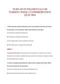 NURS 103 FUNDAMENTALS OF&NewLine;NURSING WEEK 3 COMPREHENSIVE&NewLine;QUIZ 2026