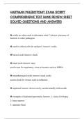 HARTMAN PHLEBOTOMY EXAM SCRIPT&NewLine;COMPREHENSIVE TEST BANK REVIEW SHEET&NewLine;SOLVED QUESTIONS AND ANSWERS