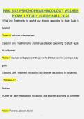 NSG 552 Psychopharmacology Exam 3 Study Guide &vert; Alcohol Use Disorder Treatments &vert; Naltrexone&comma; Acamprosate & More &vert; Fall 2024 &sol; 2025-2026 INSTANT PDF DOWNLOAD&period;