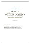 COUC 691 QUIZ&colon; GOD&rsquo;S PRESENCE IN DIVERSITY&mdash;MULTICULTURAL INFLUENCES ON ADDICTION AND RECOVERY &vert; QUESTIONS AND ANSWERS &vert; 2026 UPDATE &vert; 100&percnt; CORRECT&period;