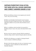 HARTMAN PHLEBOTOMY EXAM ACTUAL&NewLine;TEST PAPER WITH FULL SOLVED QUESTIONS&NewLine;AND CORRECT ANSWERS GRADED A PLUS