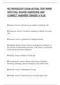 NC PATHOLOGY EXAM ACTUAL TEST PAPER&NewLine;WITH FULL SOLVED QUESTIONS AND&NewLine;CORRECT ANSWERS GRADED A PLUS