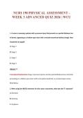 NURS 190 PHYSICAL ASSESSMENT -&NewLine;WEEK 3 ADVANCED QUIZ 2026 &vert; WCU