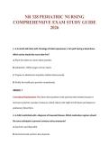 NR 328 PEDIATRIC NURSING&NewLine;COMPREHENSIVE EXAM STUDY GUIDE&NewLine;2026