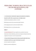 PEDIATRIC NURSING PRACTICE EXAM&NewLine;- NR 328 2026 QUESTIONS AND&NewLine;ANSWERS