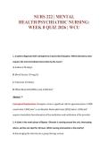 NURS 222 &vert; MENTAL&NewLine;HEALTH&sol;PSYCHIATRIC NURSING&colon;&NewLine;WEEK 8 QUIZ 2026 &vert; WCU