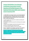 Florida Child Welfare Case Manager&NewLine;Certification Examination Practice&NewLine;Questions & &lbrack;Verified Answers&rsqb;&comma; Plus&NewLine;Explained Rationales&vert;2026 Latest Update&vert;&NewLine;Instant Download PDF&NewLine;