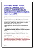 Florida Family Services Counselor&NewLine;Certification Examination Practice&NewLine;Questions & &lbrack;Verified Answers&rsqb;&comma; Plus&NewLine;Explained Rationales&vert;2026 Latest Update&vert;&NewLine;Instant Download PDF&NewLine;