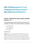NUR 170 Med Surg Exam 2-V1 and V2 &vert; Questions and Answers &vert; 2026 Update &vert; 100&percnt; Correct - Galen College of Nursing&period;&NewLine;