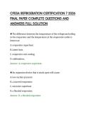 CFESA REFRIGERATION CERTIFICATION 7 2026 FINAL PAPER COMPLETE QUESTIONS AND ANSWERS FULL SOLUTION&period;pdf&NewLine;&NewLine;