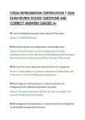 CFESA REFRIGERATION CERTIFICATION 7 2026 EXAM REVIEW SOLVED QUESTIONS AND CORRECT ANSWERS GRADED A