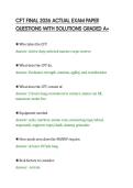 CFT FINAL 2026 ACTUAL EXAM PAPER QUESTIONS WITH SOLUTIONS GRADED A