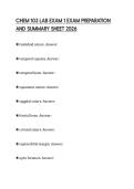 CHEM 103 LAB EXAM 1 EXAM PREPARATION AND SUMMARY SHEET 2026&period;