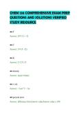 CHEM 120 COMPREHENSIVE EXAM PREP QUESTIONS AND SOLUTIONS VERIFIED STUDY RESOURCE&period;pdf&NewLine;&NewLine;