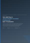 NSG 6020 WEEK 2 QUIZ 1 ACTUAL 2026&sol;2027 &vert; Health Assessment South University &vert; Verified Q&A &vert; Pass Guaranteed - A&plus; Graded&NewLine;&NewLine;