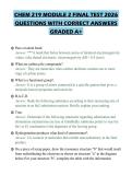 CHEM 219 MODULE 2 FINAL TEST 2026 QUESTIONS WITH CORRECT ANSWERS GRADED A&plus;