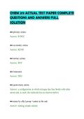 CHEM 219 ACTUAL TEST PAPER COMPLETE QUESTIONS AND ANSWERS FULL SOLUTION