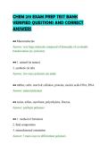 CHEM 219 EXAM PREP TEST BANK VERIFIED QUESTIONS AND CORRECT ANSWERS