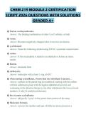 CHEM 219 MODULE 2 CERTIFICATION SCRIPT 2026 QUESTIONS WITH SOLUTIONS GRADED A&plus;