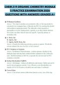 CHEM 219 ORGANIC CHEMISTRY MODULE 5 PRACTICE EXAMINATION 2026 QUESTIONS WITH ANSWERS GRADED A&plus;&period;pdf&NewLine;&NewLine;