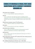 CHEM 219 MODULE 5 FINAL TEST 2026 QUESTIONS WITH CORRECT ANSWERS GRADED A&plus;&period;