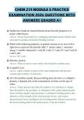 CHEM 219 MODULE 5 PRACTICE EXAMINATION 2026 QUESTIONS WITH ANSWERS GRADED A&plus;