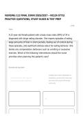 NURSING 112 FINAL EXAM 2026&sol;2027 &ndash; NCLEX-STYLE PRACTICE QUESTIONS&comma; STUDY GUIDE & TEST PREP