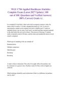 WGU C784 Applied Healthcare Statistics Exam 2027 &vert; Questions & Answer Guide