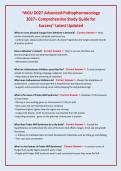 WGU D027 Advanced Pathophysiology 2027 &vert; Comprehensive Study Guide