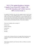 WGU C784 Applied Healthcare Statistics Exam 2027 &vert; Questions & Answers