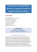 Flow Cytometry Comprehensive Questions &lpar;Frequently Tested&rpar; and Complete Solutions Graded A&plus;