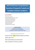 SCYM &lpar;ASCP&rpar; Quiz Comprehensive Questions &lpar;Frequently Tested&rpar; and Complete Solutions Graded A&plus; Package Deal