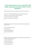 Nevada Life Insurance Exam 2027&sol;2028 &vert; Latest Update &vert; Practice Questions & Answers