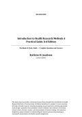 Test Bank &ndash; Introduction to Health Research Methods&colon; A Practical Guide 3rd Edition by Kathryn H&period; Jacobsen &vert; Complete Guide Questions & Answers