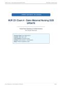 NUR 231 Exam 4 - Galen Maternal Nursing 2026&NewLine;UPDATE