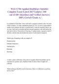 WGU C784 Applied Healthcare Statistics Exam 2027 &vert; 100 Practice Questions & Answers