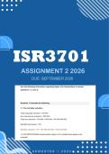 ISR3701 Assignment 2 2026 - Distinction &vert; Due September 2026