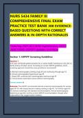 NURS 5434 FAMILY III COMPREHENSIVE FINAL EXAM PRACTICE TEST BANK 300 EVIDENCE-BASED QUESTIONS WITH CORRECT ANSWERS & IN-DEPTH RATIONALES&NewLine;&NewLine;Featuring 2025 ACC&sol;AHA Hypertension&comma; GOLD 2026 COPD&comma; USPSTF Updates&comma; and More&NewLine;