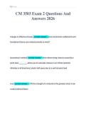 CM 3503 Exam 2 Questions And&NewLine;Answers 2026&NewLine;