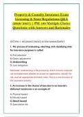 Property & Casualty Insurance Exam &NewLine;Licensing & State Regulations Q&A &NewLine;&lpar;2026&sol;2027&rpar; &vert; PSI 100 Multiple Choice &NewLine;Questions with Answers and Rationales 