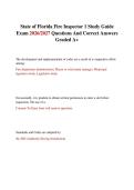 State of Florida Fire Inspector 1 Study Guide  Exam 2026&sol;2027 Questions And Correct Answers Graded A&plus;