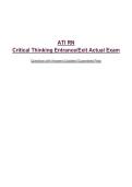 ATI RN Critical Thinking Entrance&sol;Exit Actual Exam&NewLine;Questions with Answers&vert; Updated&vert; Guaranteed Pass&NewLine;